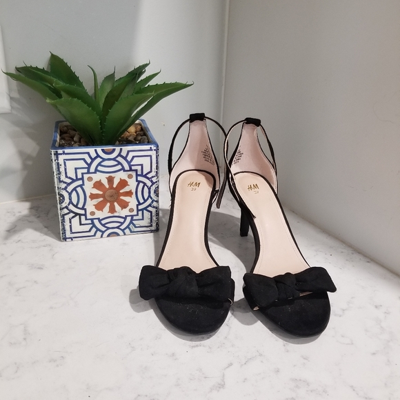 👡H&M BLACK HEELED  SANDLAS - Picture 2 of 6